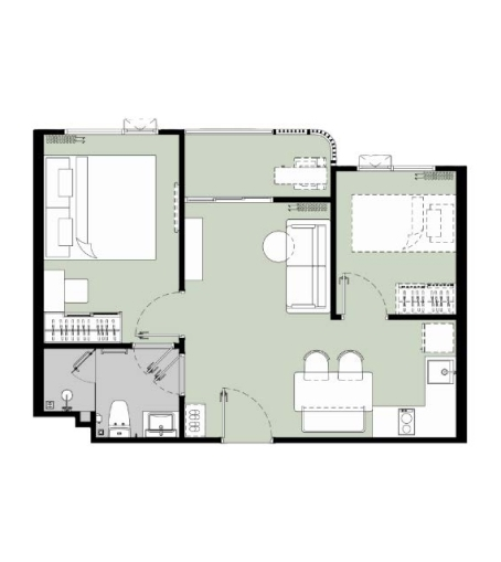 1 BEDROOM PLUS floor plan — The Olive Phuket
